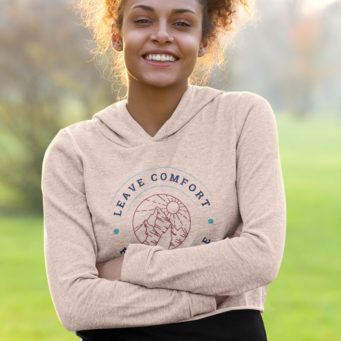 Leave Comfort, Find Courage Crop Hoodie